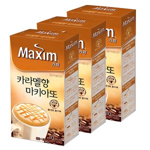 맥심 카페 카라멜향 마키아또 일반커피믹스 스틱형, 13g, 10개입, 3개