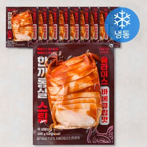 한끼통살 스팀 슬라이스 바베큐립맛 닭가슴살 (냉동), 100g, 10개