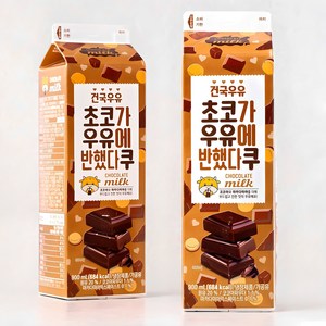 건국유업 초코가 우유에 반했다쿠, 900ml, 2개