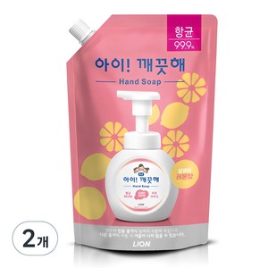 아이깨끗해 항균 폼 핸드솝 레몬향 리필, 600ml, 2개