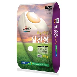 서천군농협 2024년산 햅쌀 자연해답 알찬쌀 백미, 20kg, 1개