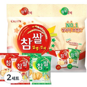 크라운 참쌀 설병 128g x 2p + 선과 115g x 2p, 486g, 2개