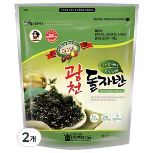 광천김 올리브유 바르고 녹차가 첨가된 광천 돌자반, 70g, 2개