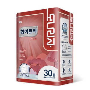 모나리자 화이트리 블랑 플러스 천연펄프 3겹 고급롤화장지, 30m, 30롤, 1개