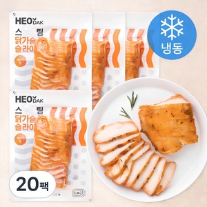 허닭 스팀 닭가슴살 슬라이스 케이준맛 (냉동), 100g, 20팩