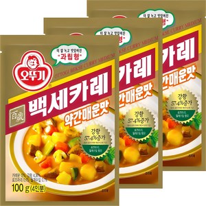 오뚜기 백세카레 과립형 약간매운맛, 100g, 3개