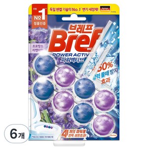 브레프 파워액티브 변기세정제 본품 라벤더향, 100g, 6개