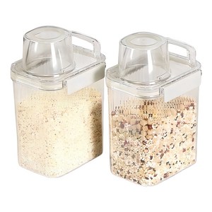 달팽이리빙 퀴진드마망 투명 밀폐 잡곡통 1300ml, 혼합색상, 107 x 130 x 204 mm, 2개