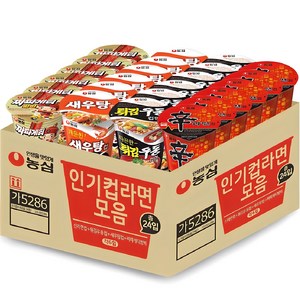 농심 신라면 65g 6개 + 새우탕 67g 6개 + 튀김우동 65g 6개 + 짜파게티범벅 70g 6개 세트, 1세트