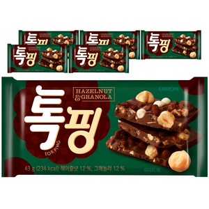 오리온 톡핑 헤이즐넛 앤 그래놀라, 43g, 6개