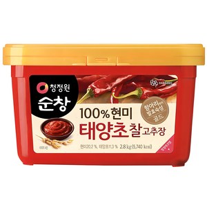 청정원순창 100% 현미 태양초 찰고추장, 2.8kg, 1개