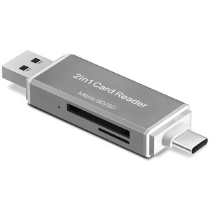 홈플래닛 C타입 USB 3.0 멀티 카드리더기 MSD/SD, RD-AC01, 그레이, 1개