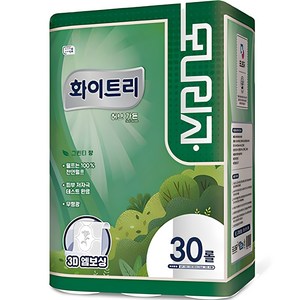 모나리자 화이트리 허브 가든 천연펄프 3겹 고급롤화장지, 30m, 30개입, 1개