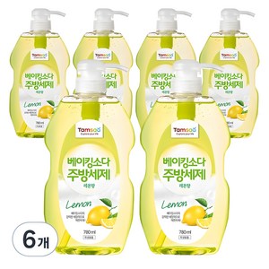 탐사 베이킹소다 주방세제 레몬향, 780ml, 6개