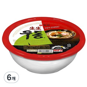 생생우동 면 컵, 276g, 6개