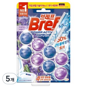 브레프 파워액티브 변기세정제 본품 라벤더향, 100g, 5개