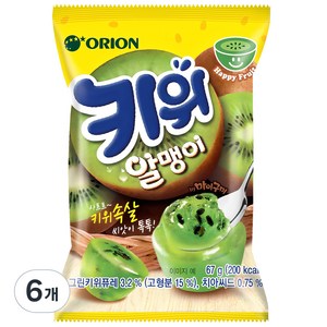 오리온 키위 알맹이 츄잉젤리, 6개, 67g