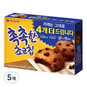 오리온 촉촉한 초코칩, 320g, 5개