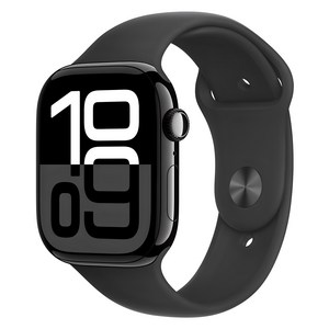 Apple 애플워치 10 GPS, 46mm, 제트 블랙 / 블랙 스포츠 밴드, M/L