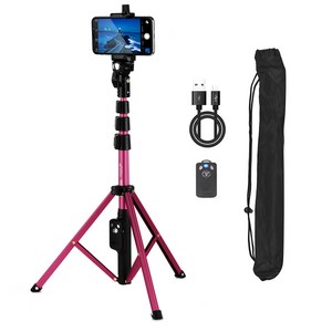 셀루미 하이엔드 2in1 블루투스 삼각대 셀카봉 130cm + 리모콘, SEL-VCT188(핑크), 리모컨 INTO-YT1688, SEL-VCT188(핑크) 리모컨 INTO-