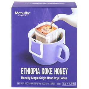 맥널티커피 에티오피아 코케 허니 핸드드립 원두, 7개입, 1개, 8g