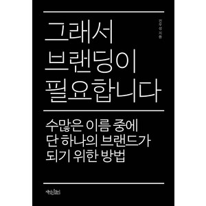 그래서 브랜딩이 필요합니다:수많은 이름 중에 단 하나의 브랜드가 되기 위한 방법, 책읽는수요일, 전우성