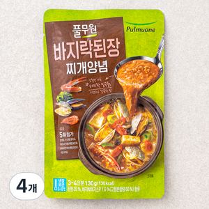 풀무원 바지락 된장찌개양념, 130g, 4개