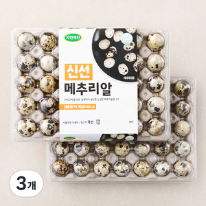 자연애찬 신선 메추리알 70구, 630g, 3개