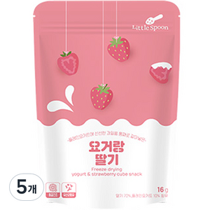 리틀스푼 동결건조 요거트 스낵 요거랑 딸기, 딸기맛, 16g, 5개