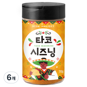 디쉬프로젝트 타코 시즈닝, 70g, 6개