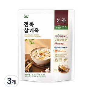 본죽 Healthy 전복삼계죽, 330g, 3개