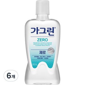 가그린 제로 구강청결제, 820ml, 6개