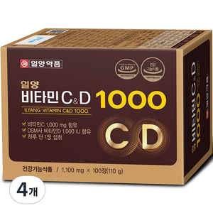 일양약품 일양비타민C앤D 1000, 100정, 110g, 4개