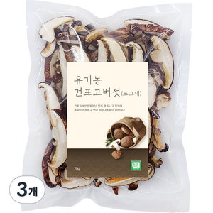 유기농 건표고버섯 표고채, 70g, 3개