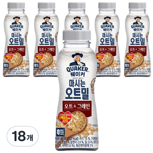 퀘이커 마시는 오트밀 오트&그레인, 50g, 18개