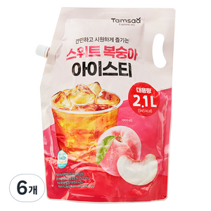 탐사 스위트 복숭아 아이스티, 2.1L, 6개