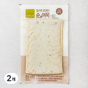 올가홀푸드 밀가루 ZERO 순어묵 네모, 195g, 2개