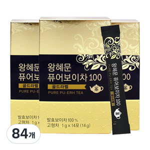 보의당 왕혜문 퓨어보이차 100, 1g, 14개입, 6개