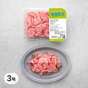 생생포크 한돈 등심 불고기용 (냉장), 500g, 3팩