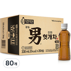 광동진한헛개차 그린 무라벨, 330ml, 80개