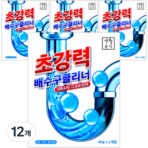 생활공식 초강력 배수구 클리너, 40g, 12개