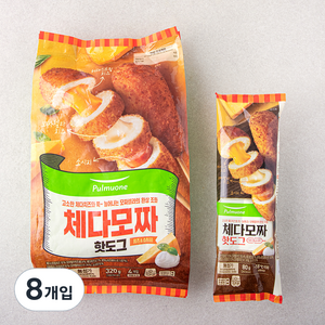 풀무원 체다모짜핫도그 (냉동), 80g, 8개입