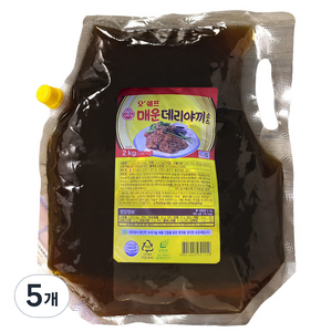 오뚜기 오쉐프 매운데리야끼 소스, 2kg, 5개