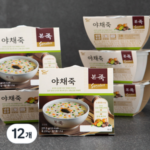 본죽 아침엔 야채죽 (냉장), 271.5g, 12개