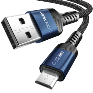 코드웨이 USB A타입-마이크로 5핀 고속 충전 케이블, 1m, 블루, 1개