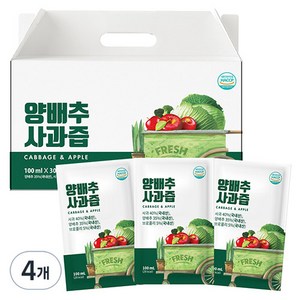 유기농마루 국내산 양배추사과즙, 3L, 4개