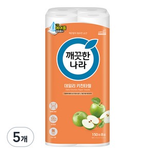 깨끗한나라 데일리 천연펄프 키친타월, 150매, 40개