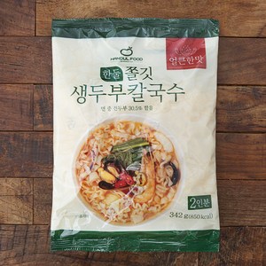 한둘푸드 쫄깃 생두부 칼국수 얼큰한맛 2인분, 342g, 1개