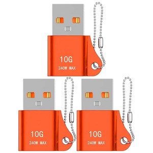 잇곰 스마트IG C type to USB A 변환 젠더, 2.7cm, 오렌지, 3개