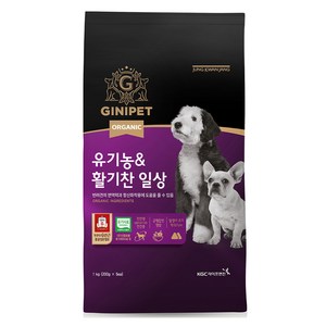 정관장지니펫 유기농&활기찬일상 강아지사료 항산화 건식사료, 닭, 1kg, 1개